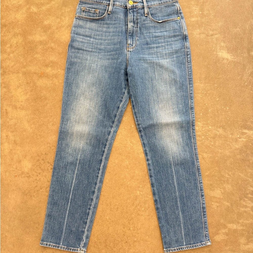 Frame Denim Blue Straight Leg Jeans